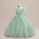 Girls Green Christmas Years Gown Bridesmaid Flower Dress For Wedding Teenage Girls Formals Pageant Gala Costume