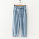 Thin Denim Casual Elastic Wide-Leg Loose Women Jeans Pants For Women Spring