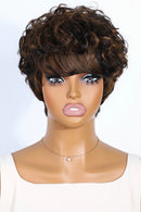 Black Pearl Human Hair Short Fluffy Brown Blonde Human Hair Wig for Women