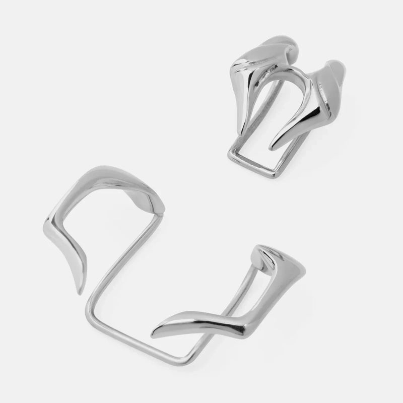 Gothic Geometric Beast Tooth Metal Lip Clip Set For Men Women Party Individuality Face Accessories