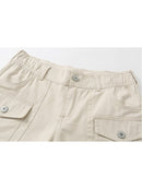 Women Beige High Waist Multi Pocket Tassel Short Denim Pants Summer Ladies Casual Female Knitted Shorts