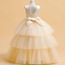 Evening Lace Princess Cake Party Stage Dress Birthday Gown Wedding Prom Pluffy Kids Bridesmaid Clothes Girls Children
