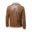 Men Jacket Faux Fur Coats Leather Vintage Men Motorcycle Biker Jacket