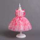 Girl Dress Princess Rose Floral Children Lace Wedding Birthday Party Dresses Summer Kids Clothes