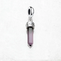 Authentic 925 Sterling Silver Hexagon with Imitation Amethyst Charm Pendant Gift For Women  DIY Jewelry