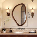 Walnut Wood Bathroom Mirror Retro Bath Mirrors Household Dressing Table Modern Ornament Bedroom Luxury Wall Mounted Accessories