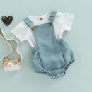 Newborn Infant Baby Boys Clothes Set Short Sleeve T-shirt Overalls Corduroy Shorts Outfits Summer Costumes