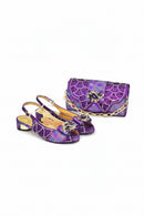 Women for Weddings Luxury Rhinestone Design Shoe and Bag Set for Women