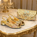 Women Italian Shoes and Bags Set with Rhinestone Shoe and Bag Set
