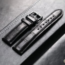 Luxury Leather Large Textured Handmade American Alligator Leather Strap Men Vintage Bracelet