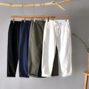 Men Spring Summer Ankle Pants Loose Casual Tapered Long Trousers