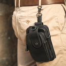 Full-Grain Leather Vertical Waist Pack Heavy-Duty Work Belt Bag for Men with Phone Sleeve & Tool Pockets