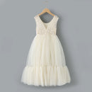 Girl Summer Party Dress Sleeveless Bean Paste Powder Princess Dresses Wedding Formal Dress