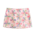 EOTVOTEE Simple Fashion A Line Skirts Women's Flower Zipper Mini Skirts Summer 2025 Temperament Streetwear Elegant Women Skirt