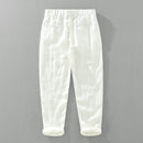 Linen Men Pants Basic Loose Casual Trouser Breathable Summer Clothes