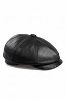 Genuine Leather Newsboy Caps For Men Real Suede Leather Irish Cabbie Driving Ivy Flat Hat