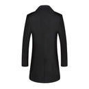 Wool Jacket Winter Men's Double Breasted Long Section Thick Blends Coat Business Woolen Lapel Slim Trench Jacket Windbreaker