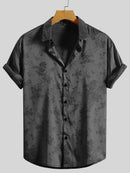 Men's Embroidered Shirt  Short Sleeve Shirt Casual Summer Beach Button Down Shirts
