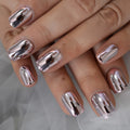 Nails Oval Metallic Quality Glamour Nail Art Designed Tips