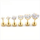 Minimalist Tiny Stainless Steel Flatback Stud Earrings for Women Men Cartilage Tragus 0.8mm Piercings Jewelry