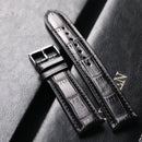 Luxury Leather Large Textured Handmade American Alligator Leather Strap Men Vintage Bracelet