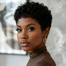 pixie cut short curly human hair wig short curly human hair wig 4inch black