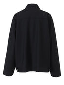 Loose Fit Black Zipper Casual Jacket Lapel Long Sleeve Women Coat Tide Spring Autumn