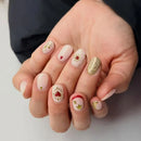 24 pieces per set Short star heart-shaped glittered pressed nails Easy to wear and remove.