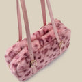 Leopard Pink Handbag Women Autumn Winter Plush Soft Shoulder Bags Female Purse