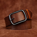 Men Genuine Leather Belt Luxury Pin Buckle Belts Thick  Strap Male Jeans for Man