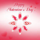 Sweet Heart Star Glossy Medium Almond Nails 24Pcs Valentine's Day Blush Ombre Women's Press On Nails