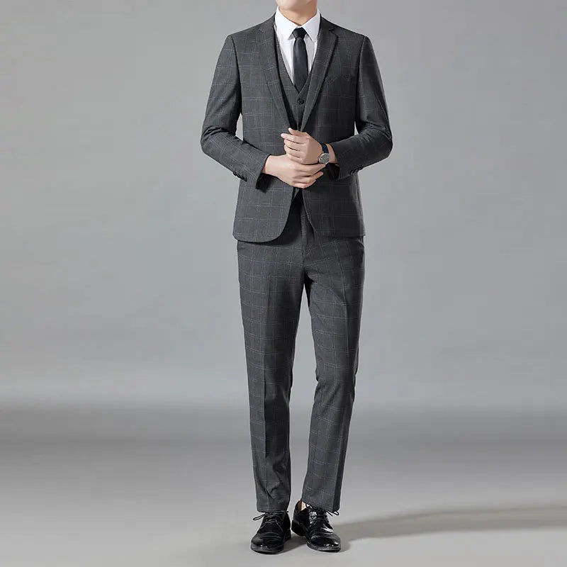 Handsome casual boutique men's suit suit slim