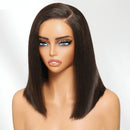 7x5 Lace Dark Chocolate Brown Side Part Straight Bob Wig Human Hair Glueless Wig
