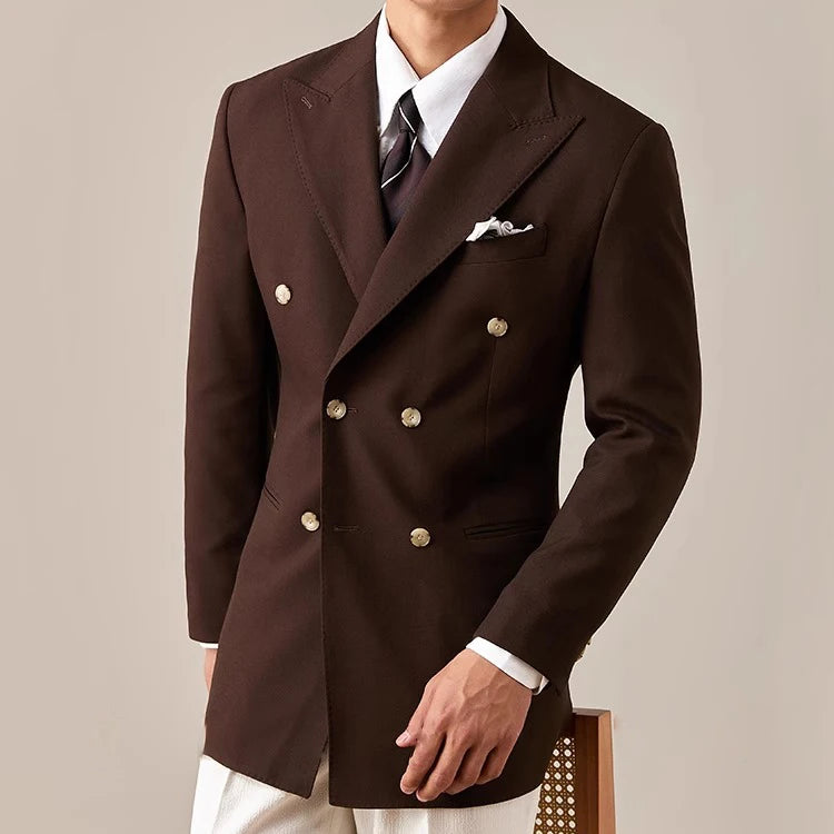 Men Blazer Slim Fit Blazer Double Breasted Blazer Men
