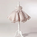 Sleeveless Girl Bow Dress Kids Baby Princess Clothes Solid O-Neck Dresses Summer Children