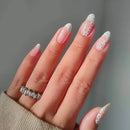 French Press on Fake Nails Full Cover Flowers Designs Almond Nail Tips Art Wearable Set