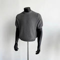 Knitting Sweater Men's Short Sleeve Knit Tee Summer Ribbed Texture Casual Base Shirt