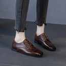 Women Genuine Leather Flat Shoes Office Lady Casual Single Shoes Footwear