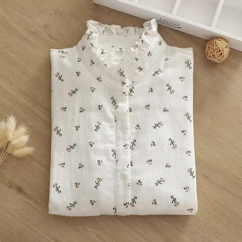 Elegant chic woman top stand collar shirts long sleeve blouses for women tops ladies clothes