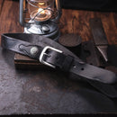 Leather Retro Luxury Designer Handmade Men's Belt Casual Jeans Soft Badge Rivet Leather Belt Strap