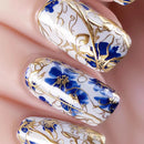 24pcs Fashion Ballet Nails Set Press on With Flower Design Green Short Coffin False Nails Tip Reusable Simple Fake Nail Finished