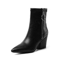 Women Ankle Boots Casual Office Lady Pointed Toe Zipper Short Boots