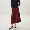 Women Pleated Loose  Design and Casual Versatile Elegant Female Half Skirt