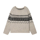 Jacquard Knitted Pullovers Women Winter Casual Loose Sweater