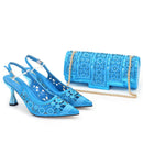 Shoes and Bag Set African Sets Italian Shoe Bag Set Decorated with Rhinestone Quality!
