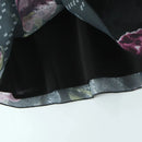 Women Blue Flower Mini Chiffon Skirt Summer Side Zipper Package Hips A-lined Short Skirts