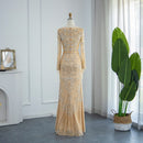 Said Luxury Beading Tassel Dubai Evening Dresses Women Long Sleeve Prom Formal Gowns for Wedding Party Guest