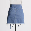 Drawstring Lace-Up Mini Denim Shorts Skirts Women Summer Streetwear