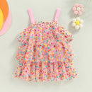 Summer Children Baby Clothes Cute Sleeveless Dots Princess Dress Toddler Girl Ruffle Dresses Clothing