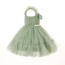 Baby Girl Princess Dress Sleeveless Sling Dresses Pleated Ball Gown Sweet Girls Children Birthday